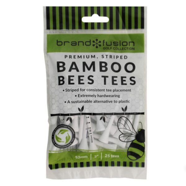 Villant 53mm Bamboo Bees Golf Tees – Small Striped Pack